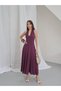 Women's Elena Neck Tie Detail Diver Fabric Flowy Maxi Dress - 5