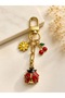 Ladybug Bag Ornament Keychain |   Flower and Cherry Detailed Charm