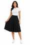 High Waist Elastic Waist Lycra Mid-Length Half Flared Skirt, Product Length 70 cm - 4