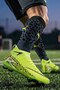 Rekor Sport Astroturf Football Shoes with Unisex Socks, Artificial Grass Ground, Lightweight, Non-Slip Sole, Neon Green