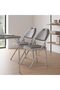 - Set of 2 Folding Metal Chairs with Non-Slip Ear Pads, Chair with Cotton and Linen Seat and Metal Frame, for Indoor and Outdoor Use, Room - 2