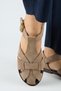 Lolie Women's Genuine Leather Caged Mink Sandals