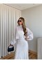 Ecru Chiffon Polka Dot Blouse Skirt Set - 4097 - 3215 - 5