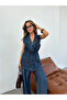 Women's Front and Back Embroidered Denim Fabric Vest and Pants Set - 6