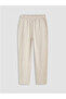 Gray Elastic Waist Women's Muslin Trousers - 5