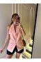 Salmon Halter Collar Buttoned Linen Vest - 2