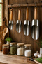 Wooden Handle Food Shovel with Wide Chamber - Both Decorative and Practical Wide Chamber - Stainless Steel - 3