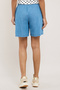 Washed Denim Shorts with Elastic Waist - 5