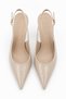 Women's Metallic Pointed Toe Slingback Thin Heeled Evening Dress Shoes - 8