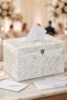 Velvet Covered Jewelry Chest + 100 Envelopes as a Gift (20X22X33 cm) Ecru - 5