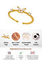 Women's Minimal Butterfly Figured Zircon Stone Adjustable Gold Color Ring - 4