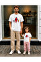 Father's Day Dad Daughter Combination T-Shirt Oversize 100% Cotton Printed T-Shirt (2 Pieces Must Be Ordered for Combination)