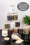 12-Piece Glass Spice Jar Set with Bamboo Lids, Vacuum Lids, Transparent Labeled Spice Jars, Dowry Set