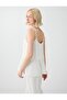 White Strappy Knitted Blouse with Lace Detail - 4