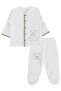 Sitting Sweet Bear Printed 1-9 Month Pajama Set - Ecru - 3