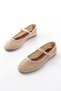 Zri̇n-7432 Premium Beige Mesh Buckle Detailed Daily Ballet Flats