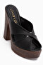 Jemina Black Platform Heeled Women's Slippers
