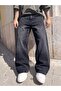 Men's Baggy Washed Denim Jean Pants - 5