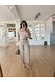 Women's Beige Floral Embroidered Cotton Blouse Pinterest Bohemian Shirt - 4