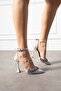 Vaghessa Sapphire – Satin Pearl Thin Heeled Ankle Strap Shoes - 2