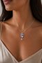 316L Steel Chain Silver Color Owl Model Women's Necklace |   Elegant Ta with Color Changing Crystal Stone Detail - 2