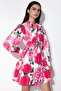Msn Floral Mini Shirt Dress with Bow Detail - 2
