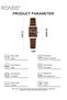 Womens Leather Strap Quartz Watch Analog Rectangle Dial Waterproof Fashion Simple Wristwatch Gift for Ladies Brown - 4