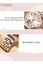 Women's Quartz Watch with Steel Strap Round Dial Rhinestone Decoration Hollow Heart Pattern Waterproof Luminous Analog Wristwatch Gift for Ladies - 3