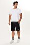 Men's Cotton Striped Detailed Pocket Shorts Black 18204t - 2