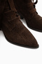 Beth Genuine Leather Brown Suede Lace Detailed Summer Western Women's Boots - 4