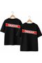 Danger Back and Front Chest Printed 100% Cotton Oversize Loose Regular Fit Crew Neck T-Shirt
