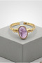 Ametist Ring Gold Color Adjustable Copper Plated
