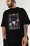 For the Sake of Cat 64 Front Cat Printed Black Oversize T-Shirt 100% Cotton Unisex Cat Lover Premium Design - 3