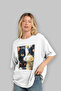 For the Love of Cats 33 Front Cat Printed White Oversize T-Shirt 100% Cotton Unisex Cat Lover Premium Design - 4