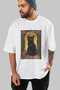 For the Sake of Cats 84 Front Cat Printed White Oversize T-Shirt 100% Cotton Unisex Cat Lover Premium Design - 7