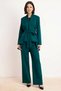 Women's Plus Size Double Breasted Collar Belted Woven Jacket Pants Set Long Sleeve Casual Comfortable Modern - 4