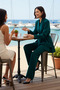 Women's Plus Size Double Breasted Collar Belted Woven Jacket Pants Set Long Sleeve Casual Comfortable Modern - 3
