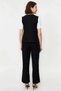 Women's Plus Size Sleeveless Jacket Lapel Buttoned Linen Look Vest Pants Set Wide Leg Casual - 5