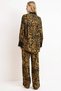 Women's Leopard Patterned Jacquard Woven Shirt Trousers Set Long Sleeve Standard Cut Comfortable Casual Modern - 5