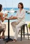 Women's Plus Size Double Breasted Collar Long Sleeve Oversize Linen Blouse Trousers Set Relaxed Fit Casual - 3
