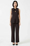 Women's Plus Size Sleeveless V-Neck Bow Blouse Spanish Flare Pleated Pants Set Casual Comfortable - 4