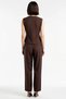Women's Sleeveless Crew Neck Woven Blouse Trousers Set %100 Lyosel Regular Cut Summer Casual - 5