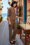 Women's V-Neck Buttoned Wide Leg Long Sleeve Comfortable Fit Viscose Ribbed Bottom Top Set Casual Modern - 2