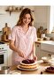 Cherry Pattern Powder Pink Color Shirt Collar Buttoned Short Sleeve Milan Fabric Women's Pajama Set - 3