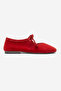 Genuine Leather Women's Red Suede Lace-Up Ballerinas Lisa - 3