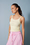 Tulle Detailled Tank Top Yellow - 2