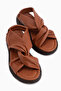 Jennie Genuine Leather Tan Cross-Strapped Women's Sandals - 4