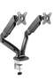 Skill Tech Dual Monitor Thin Gas Spring Arm - Adjustable Desk Mount for 13-32 Inch Screens