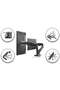Skill Tech Dual Monitor Thin Gas Spring Arm - Adjustable Desk Mount for 13-32 Inch Screens - 2