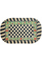 Passy Decorative Door Mat Floral Checkerboard Patterned Jute Look Farmhouse Entrance Mat - 2